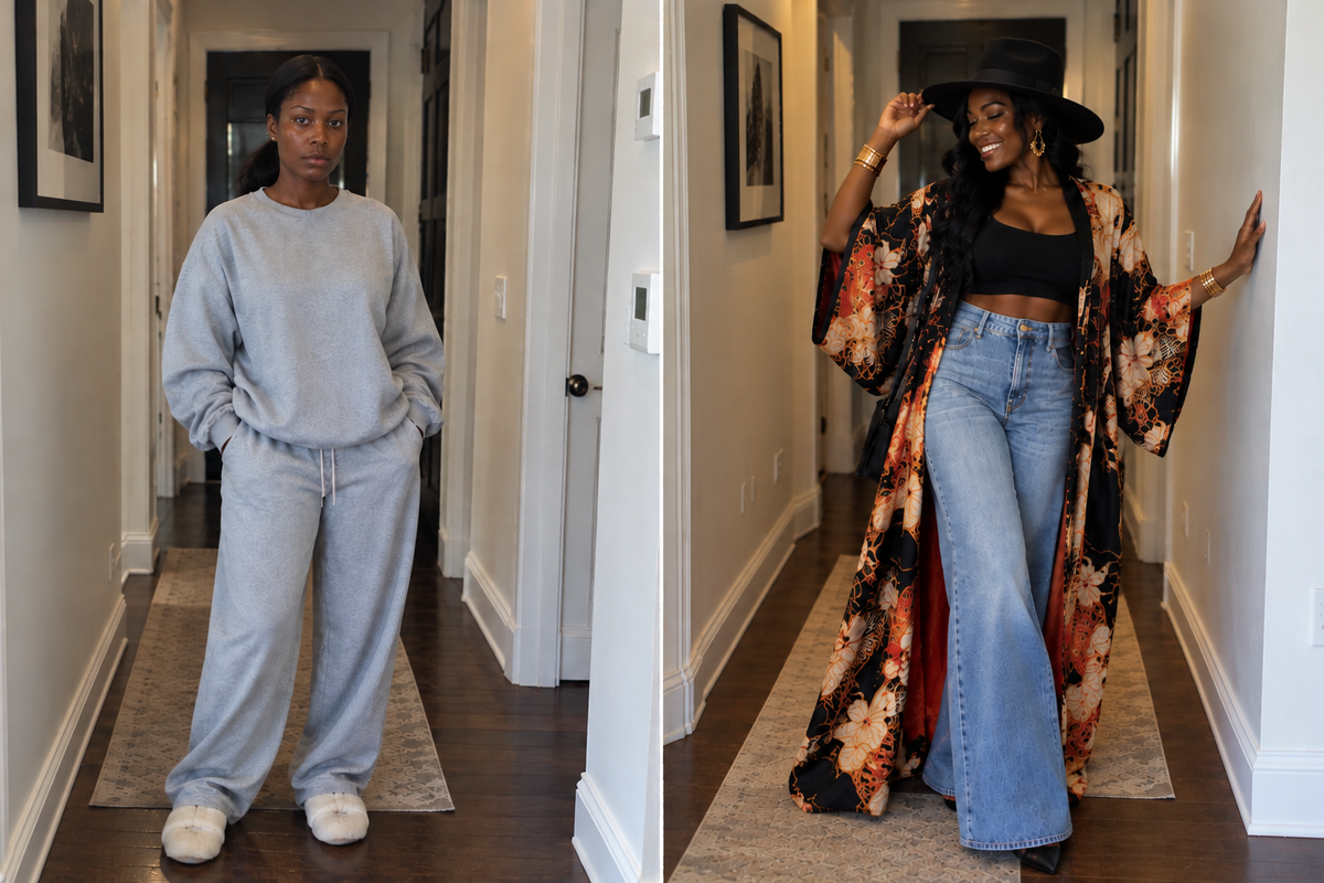 Before and after personal styling transformation